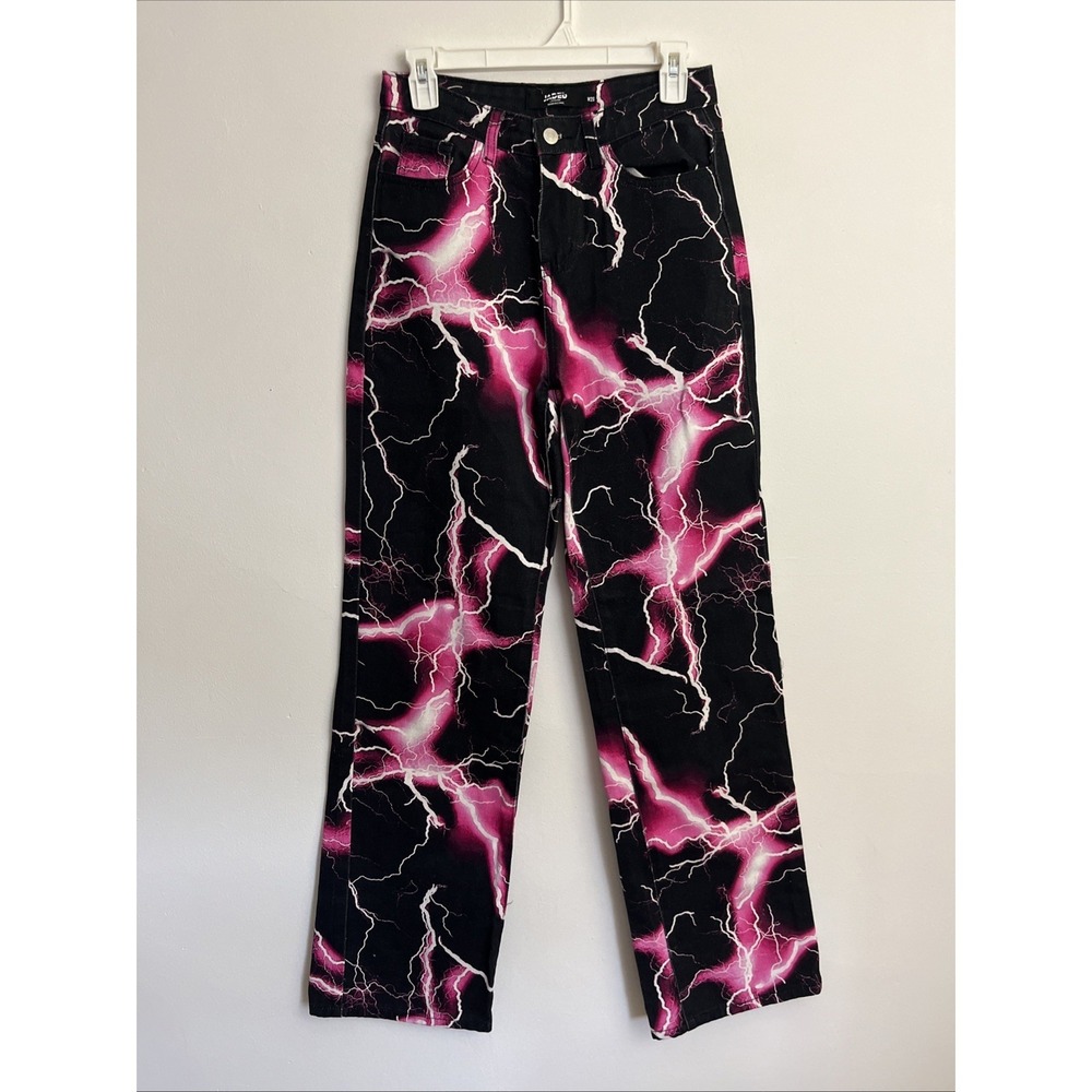 Jaded London 26 Jean Black Pink Lightning‎ Boyfriend Fit High Rise 27x33